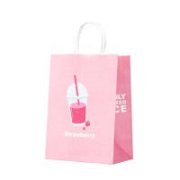 Cheap Amazon hot sales printing colorful logo kraft Paper twisting rope shopping bag printing