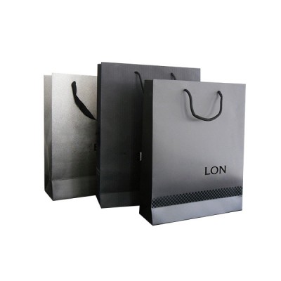 luxury black paper shopping bag with logo